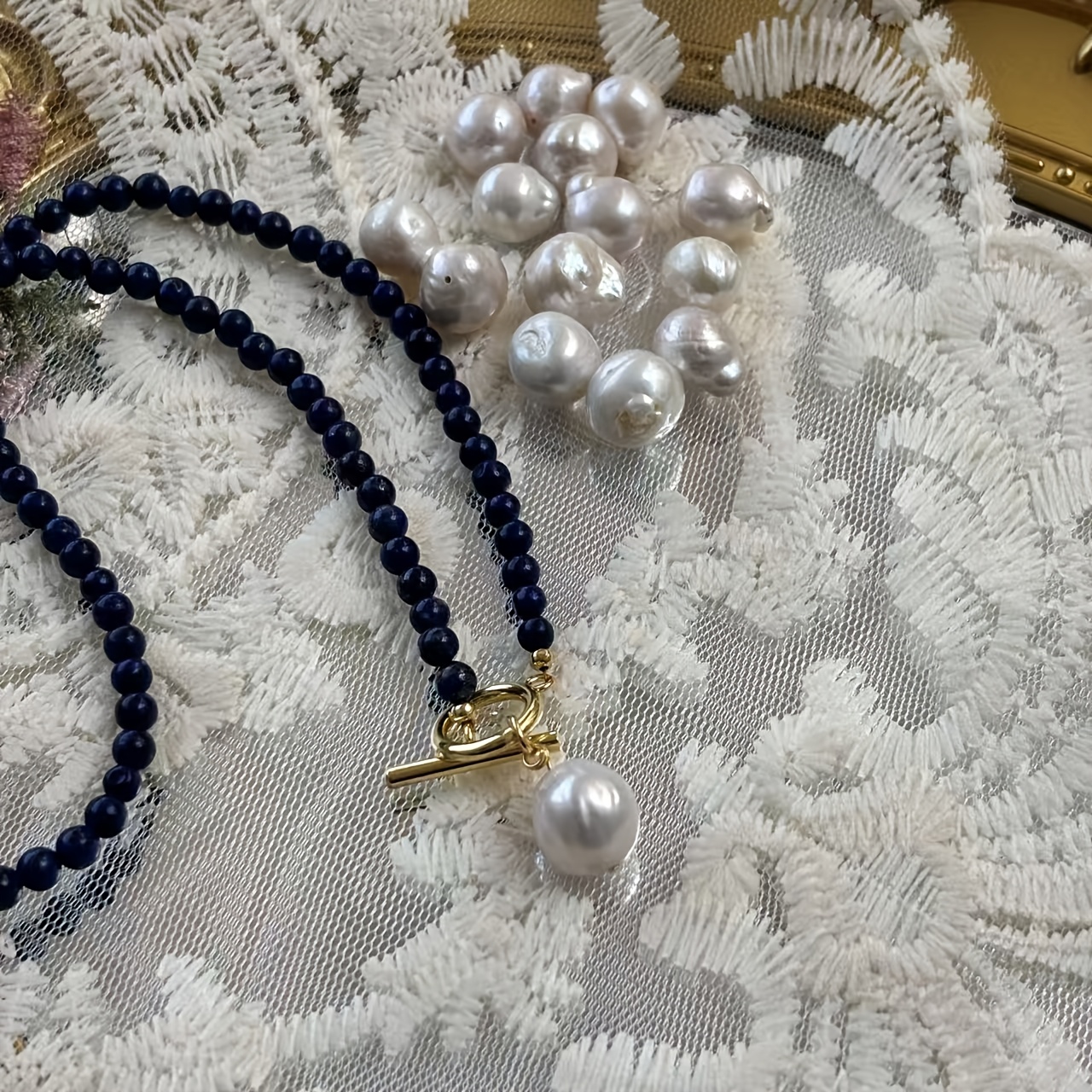 Women's Irregular Freshwater Pearl Necklace with OT Clasp